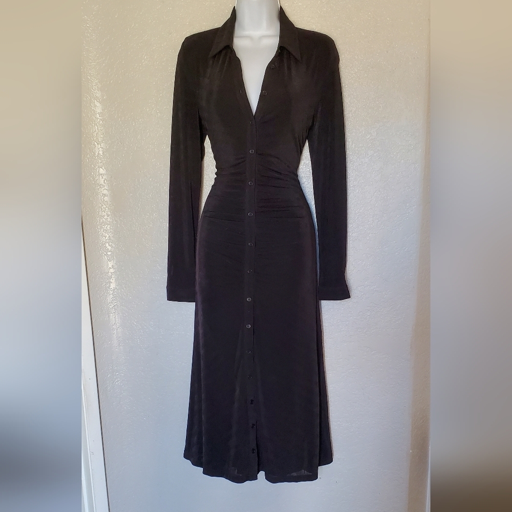 Bardot Black collar Long Sleeve Dress